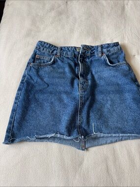 Topshop Blue Denim Mini Skirt